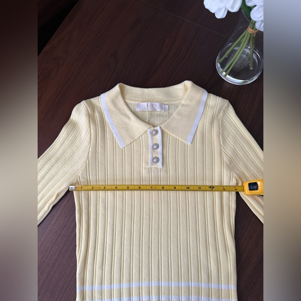 Yellow Ralph Lauren Inspired Rib Knit Sweater - Picture 6 of 11